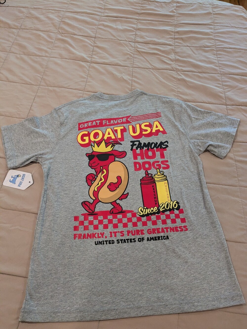 GOAT USA Famous Hot Dogs Graphic Tee - Gray